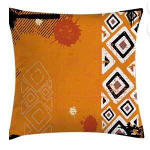 Tribal Design, Decorative Square Accent Throw Pillow Cushion Covers 16”x16”